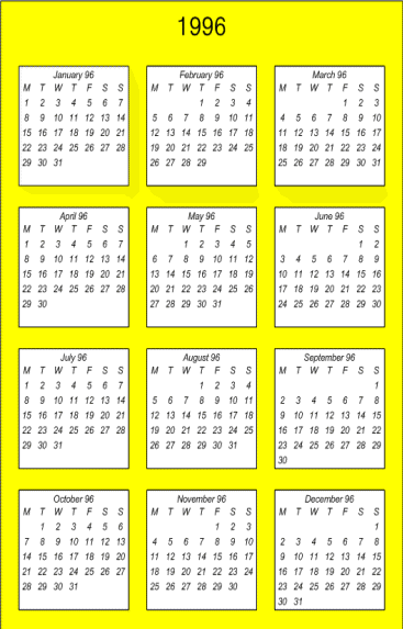 April 1996 Calendar 2024 - Calendar 2024 Ireland Printable