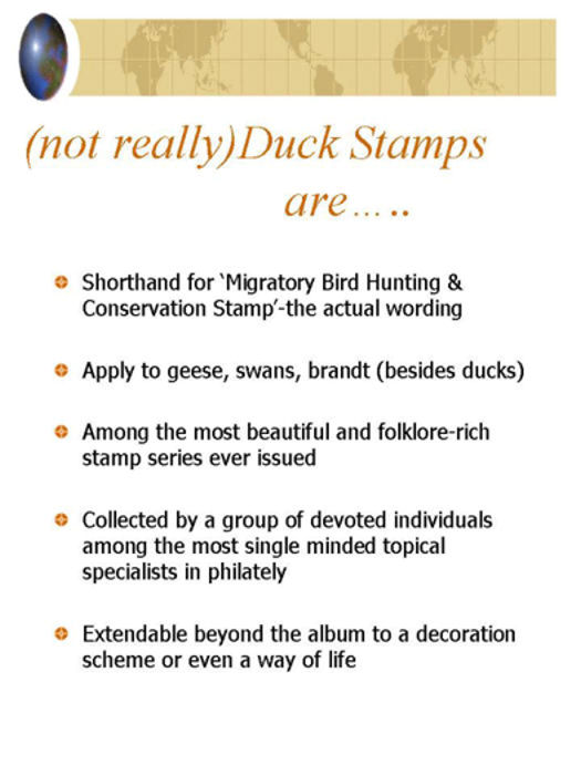 Duck Stamps and Imposters:  2/11